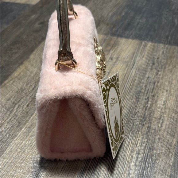 Disney Princess Pink Faux Fur Handbag with Gold Sequin Bow for girls - Picture 4 of 11